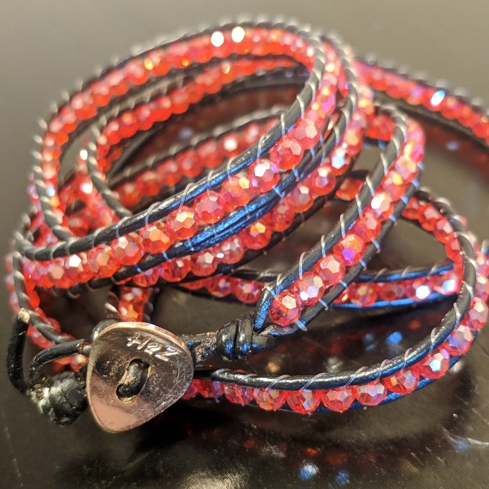 H2Z Red Crystal Wrap Bracelet